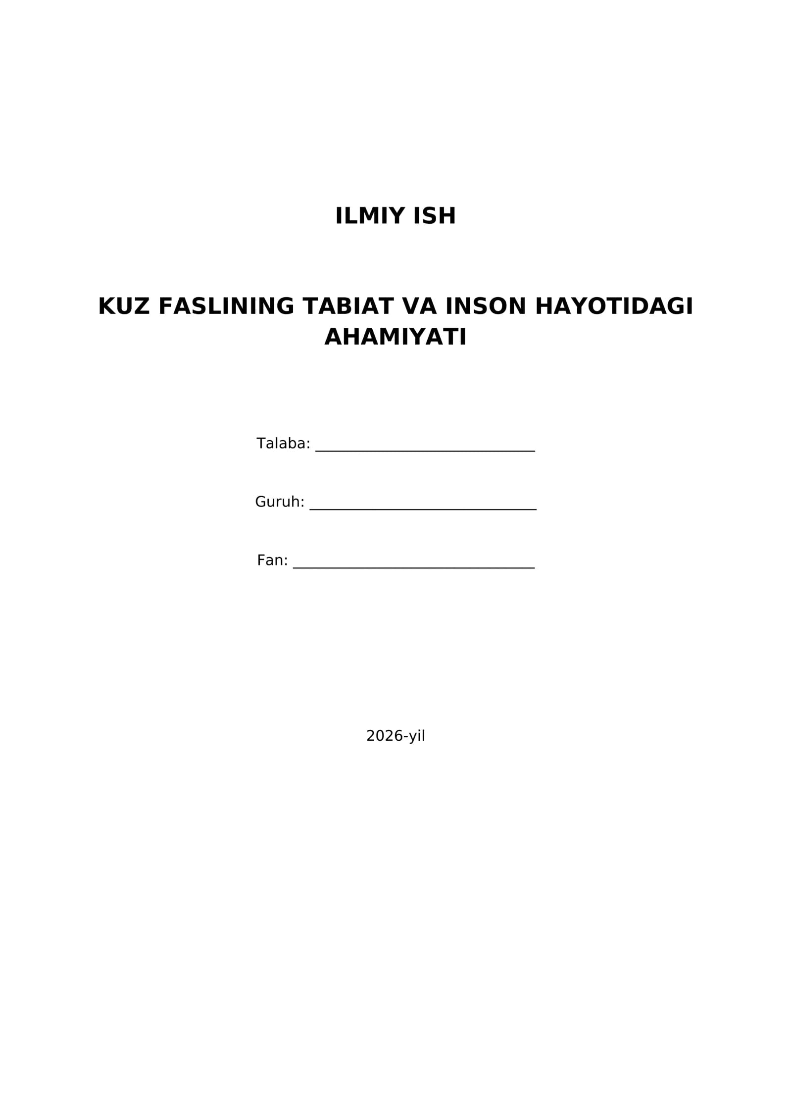 KUZ MAVSUMI HADIQA MAVZU