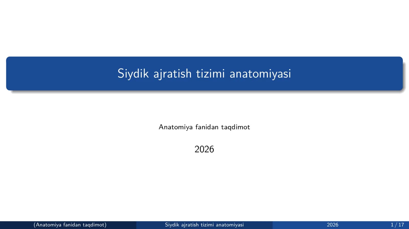 Siydik ajratish tizimi anatomiyasi