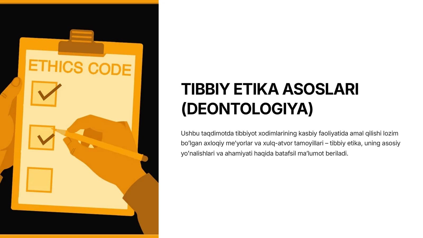 Tibbiy Etiqo Asoslari (Deontologiya)