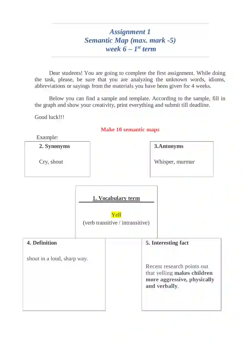 Semantic Map Assignment 1