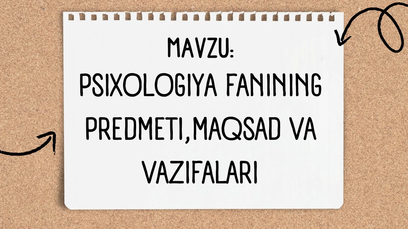 PSIXOLOGIYA FANINING PREDMETI,MAQSAD VA VAZIFALARI