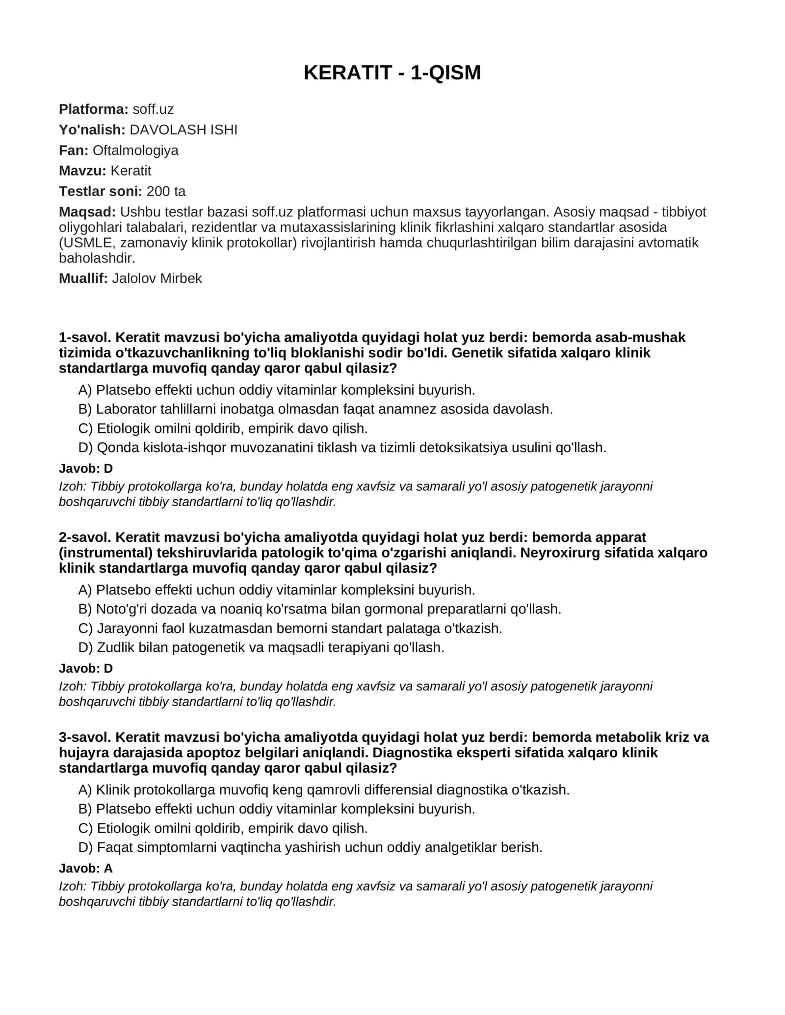 KERATIT - 1-QISM