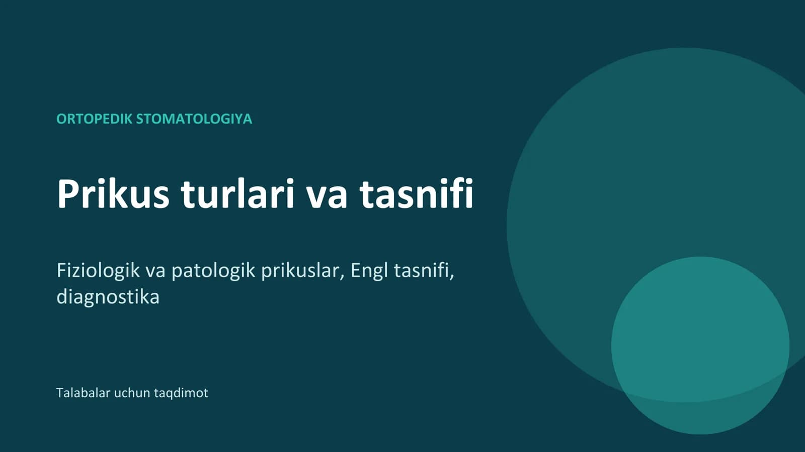 ORTOPEDIK STOMATOLOGIYA