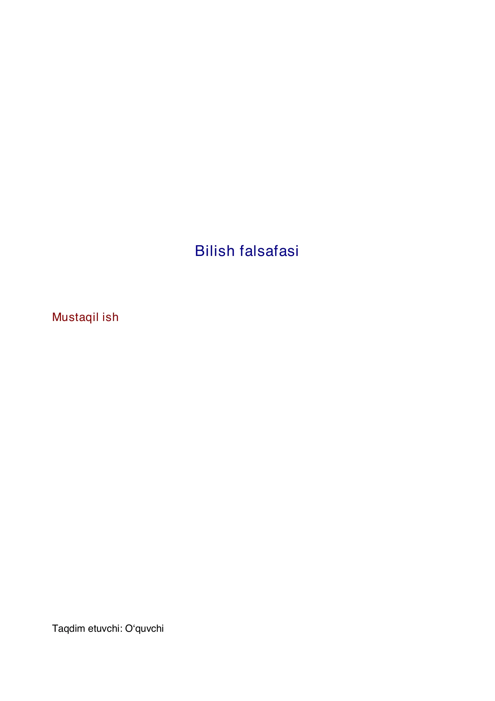 Bilish falsafasi
