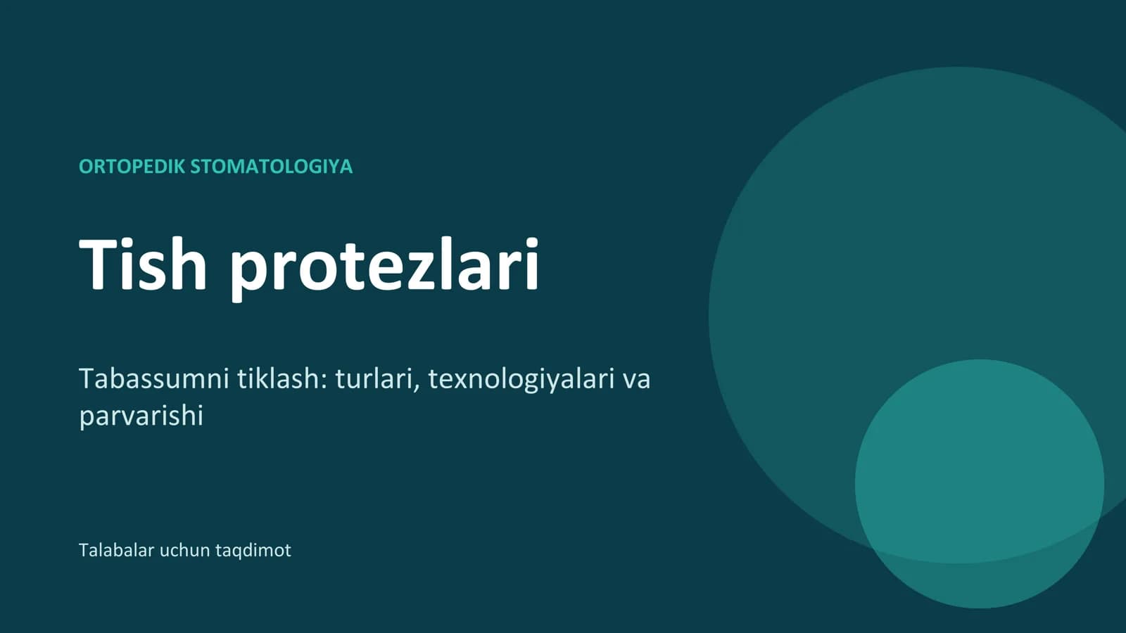 ORTOPEDIK STOMATOLOGIYA