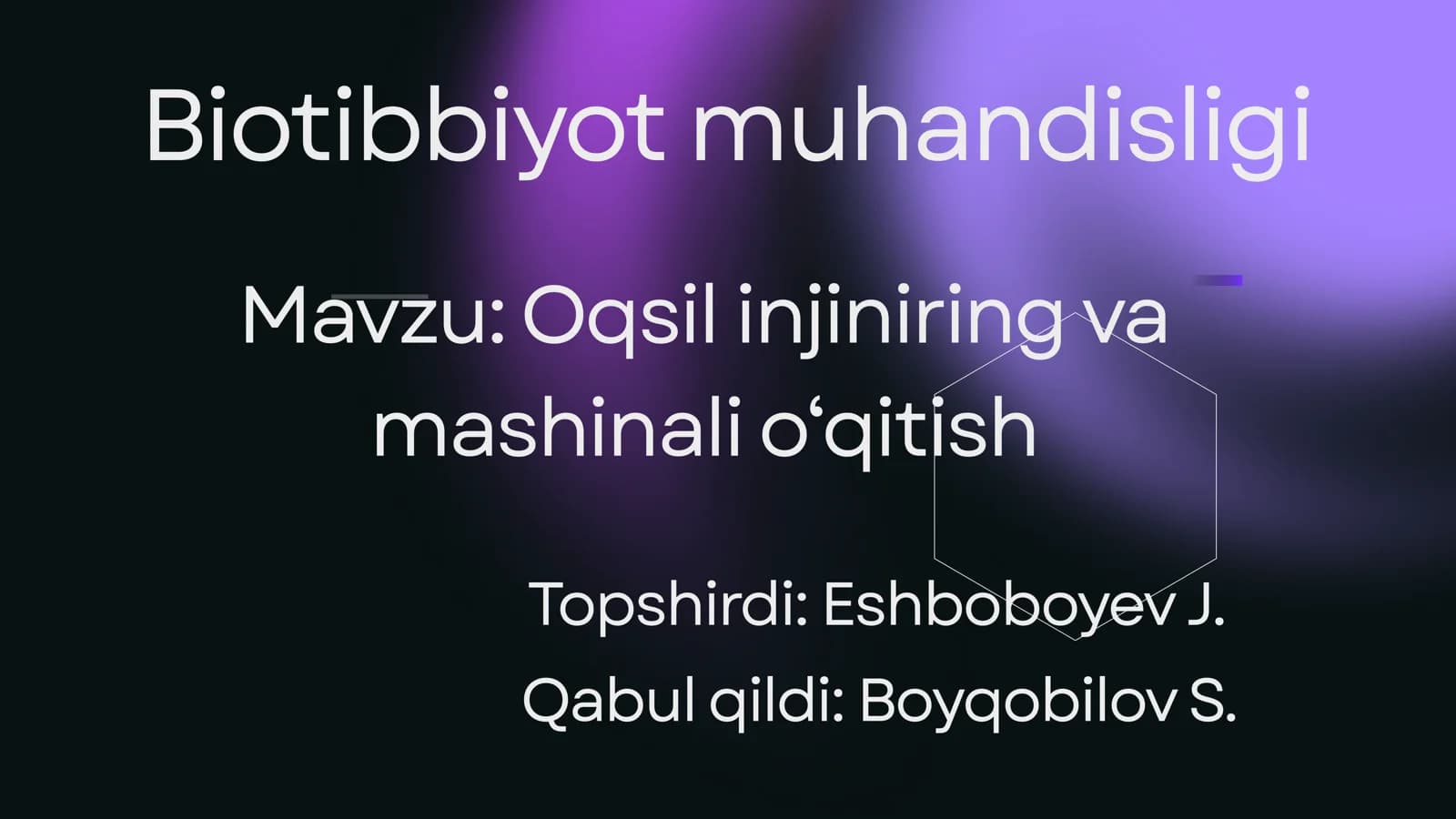 Oqsil injiniring va mashinali o‘qitish