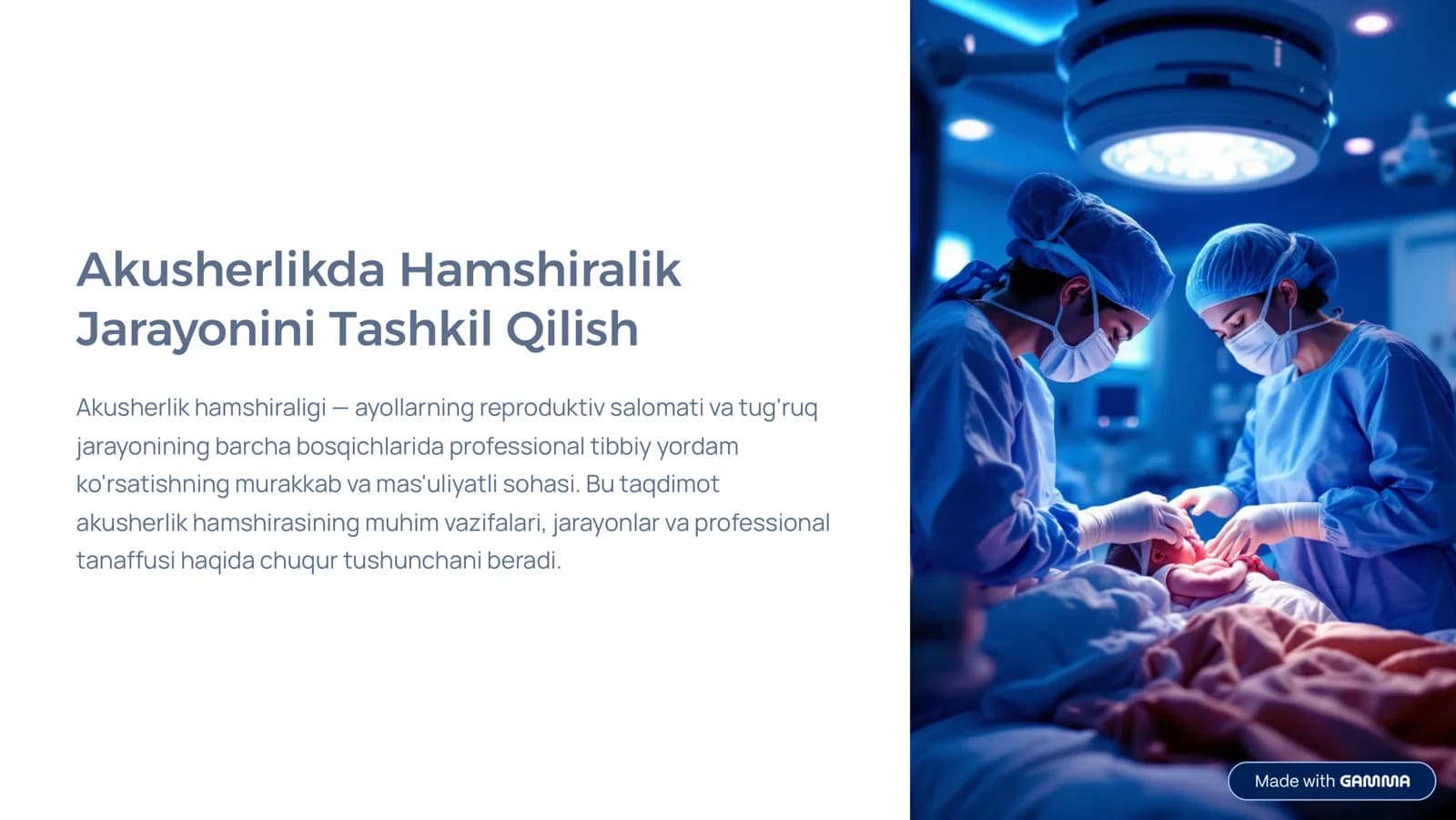 Akusherlikda Hamshiralik Jarayonini Tashkil Qilish
