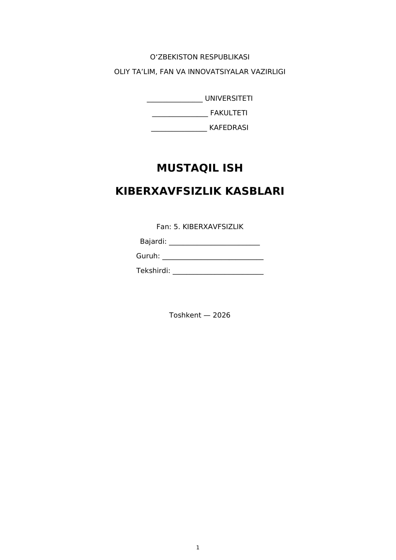 KIBERXAVFSIZLIK KASBLARI
