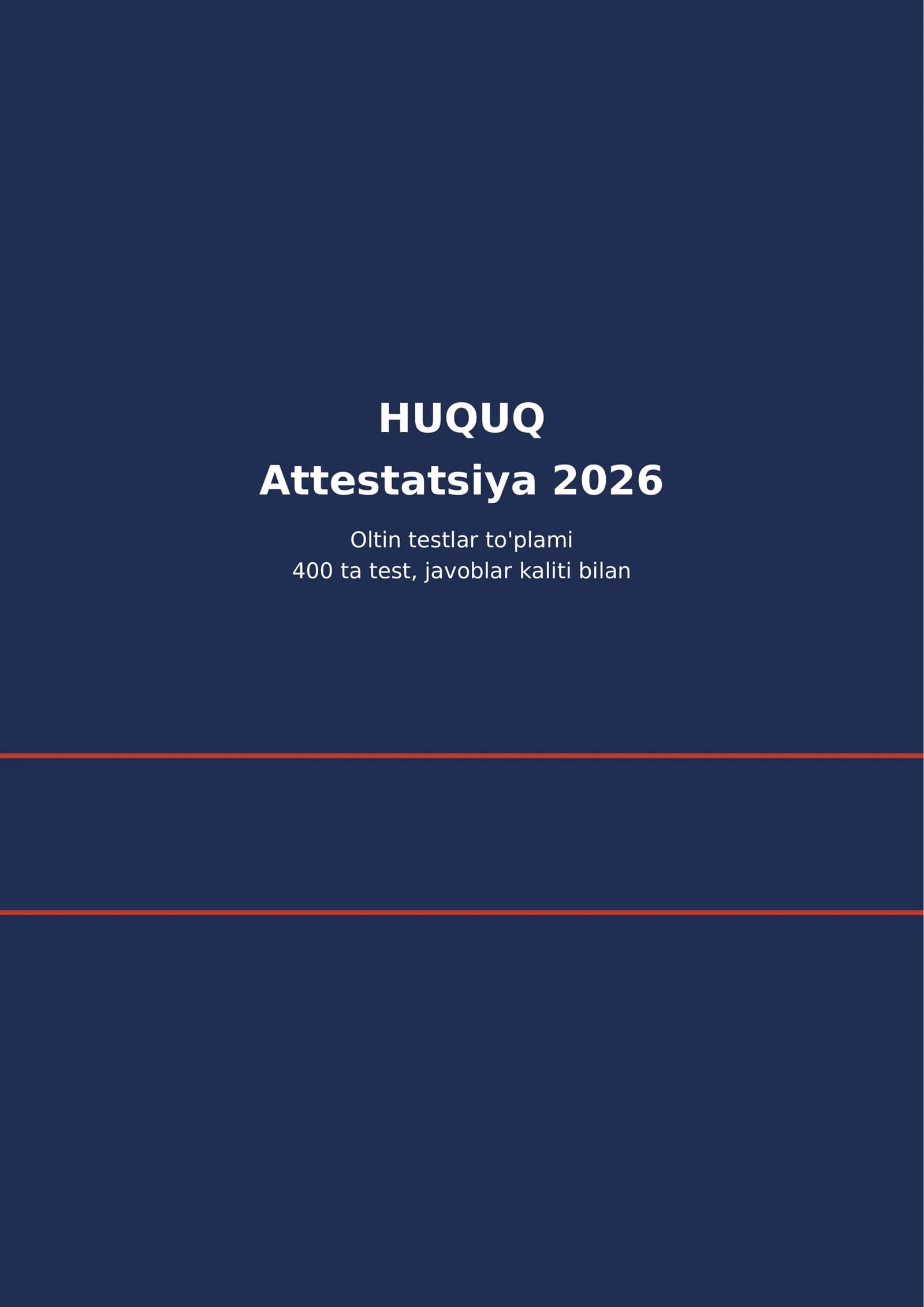 Huquq attestatsiya Oltin testlar to'plami