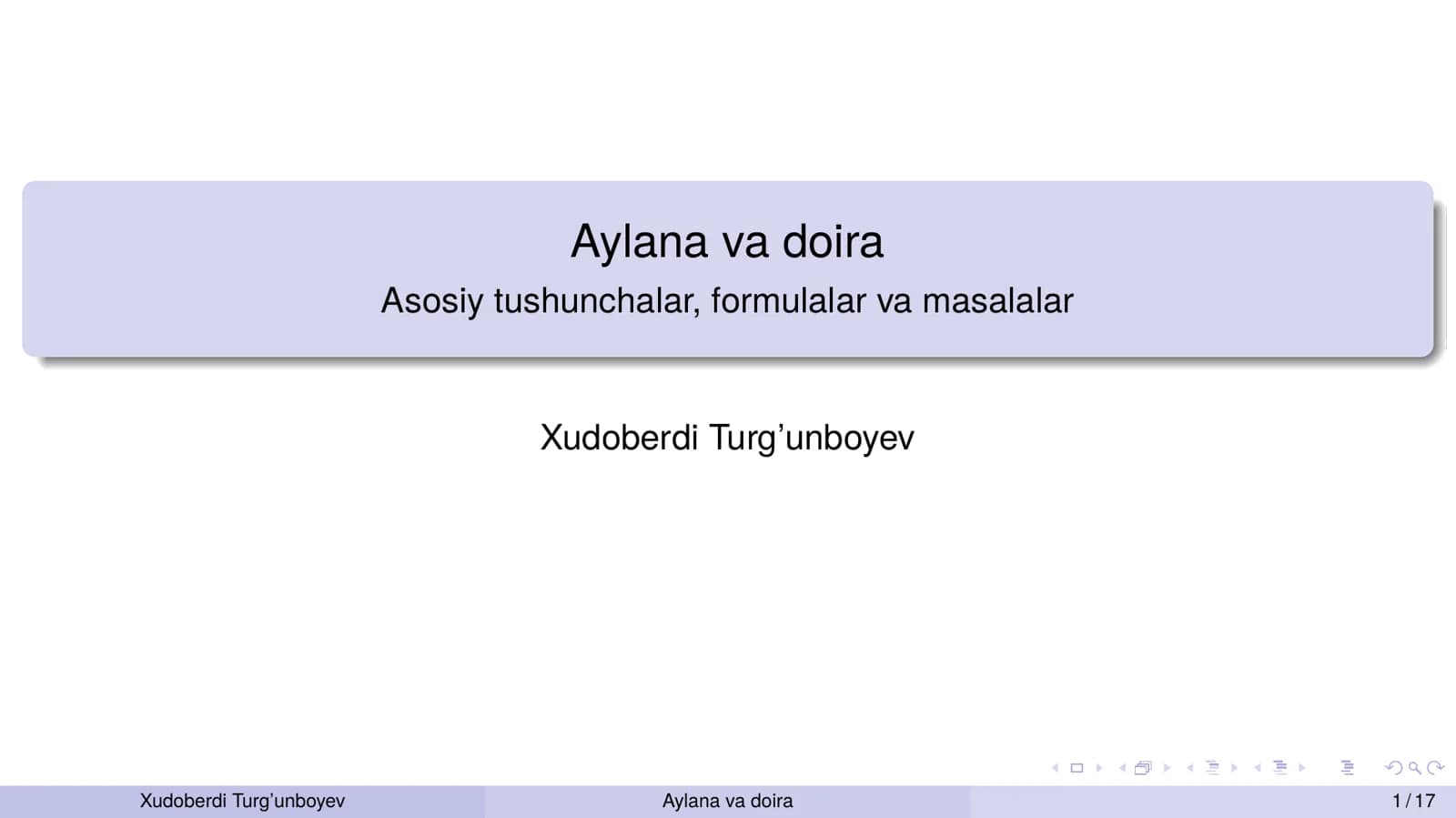 Aylana va doira (taqdimot)