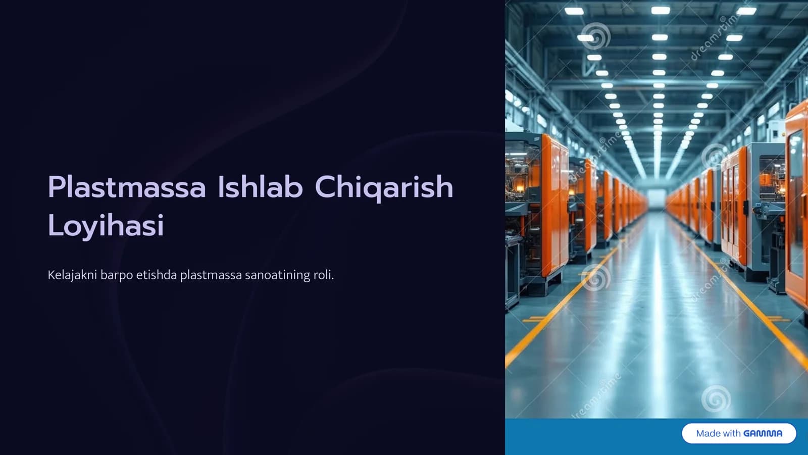 Plastmassa Ishlab Chiqarish Loyihasi