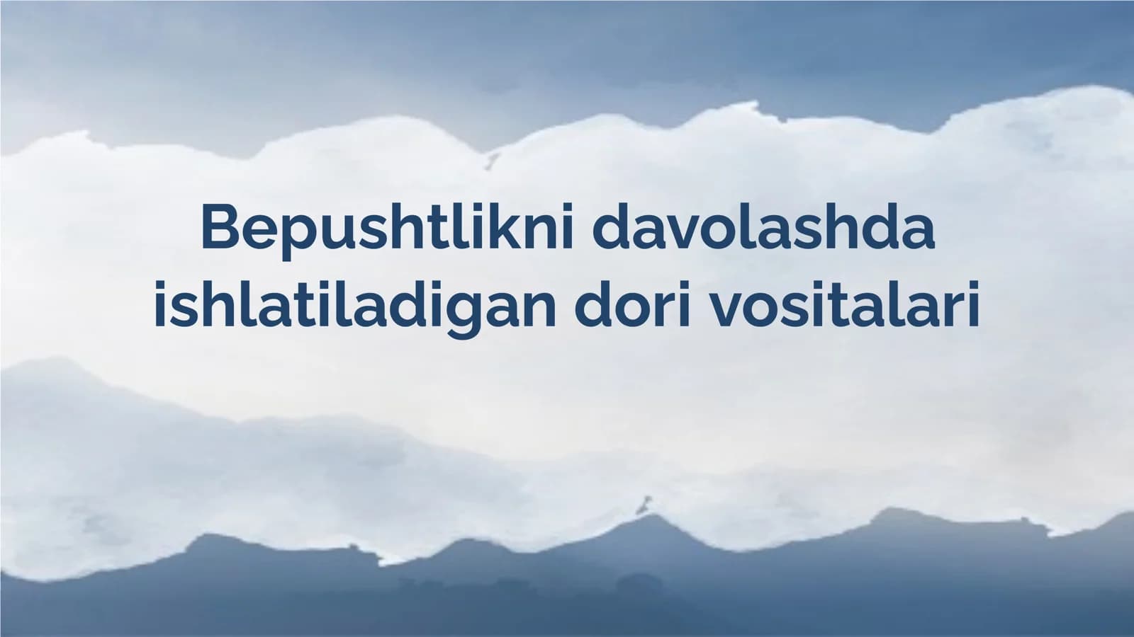 Bepushtlikni davolashda ishlatiladigan dori vositalari