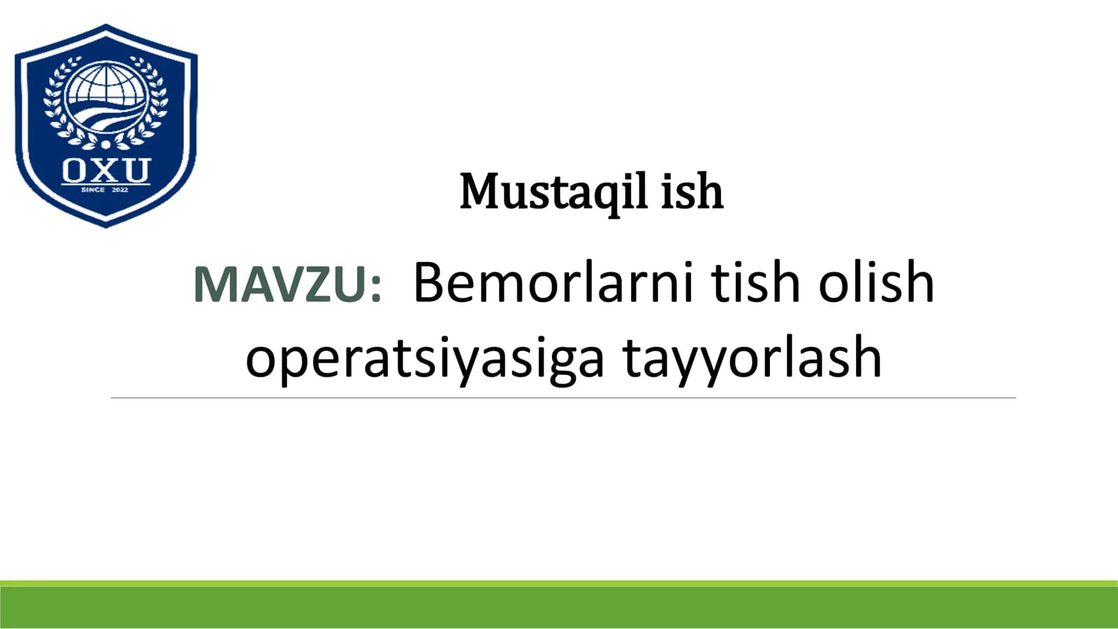 Bemorlarni tish olish operatsiyasiga tayyorlash