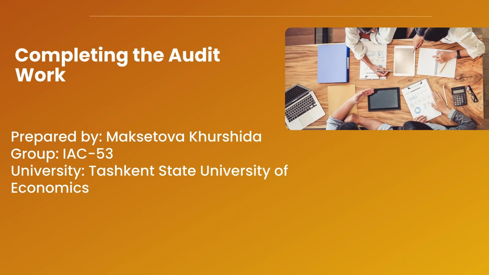 Completing the Audit work