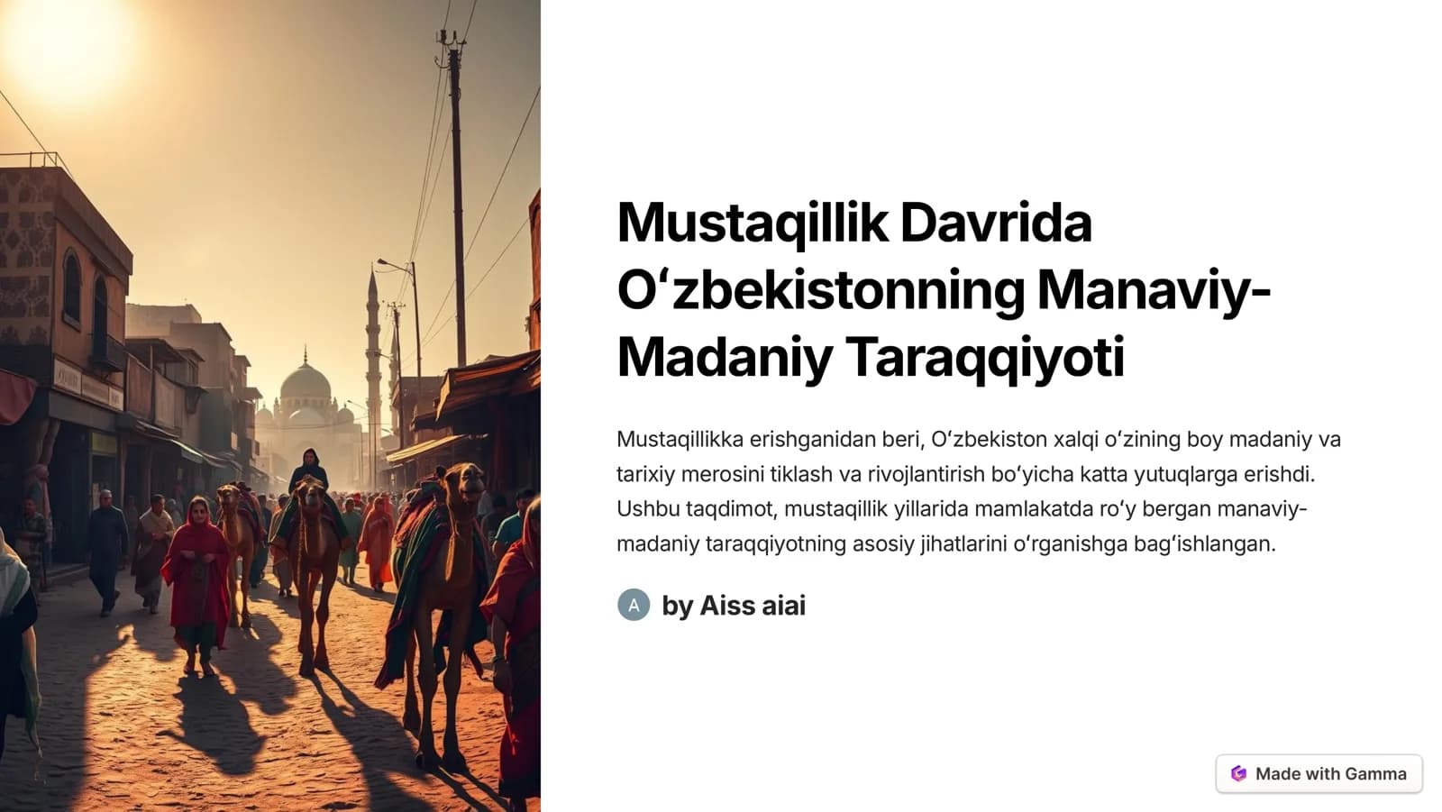 Mustaqillik Davrida Manaviy-Madaniy Taraqqiyot