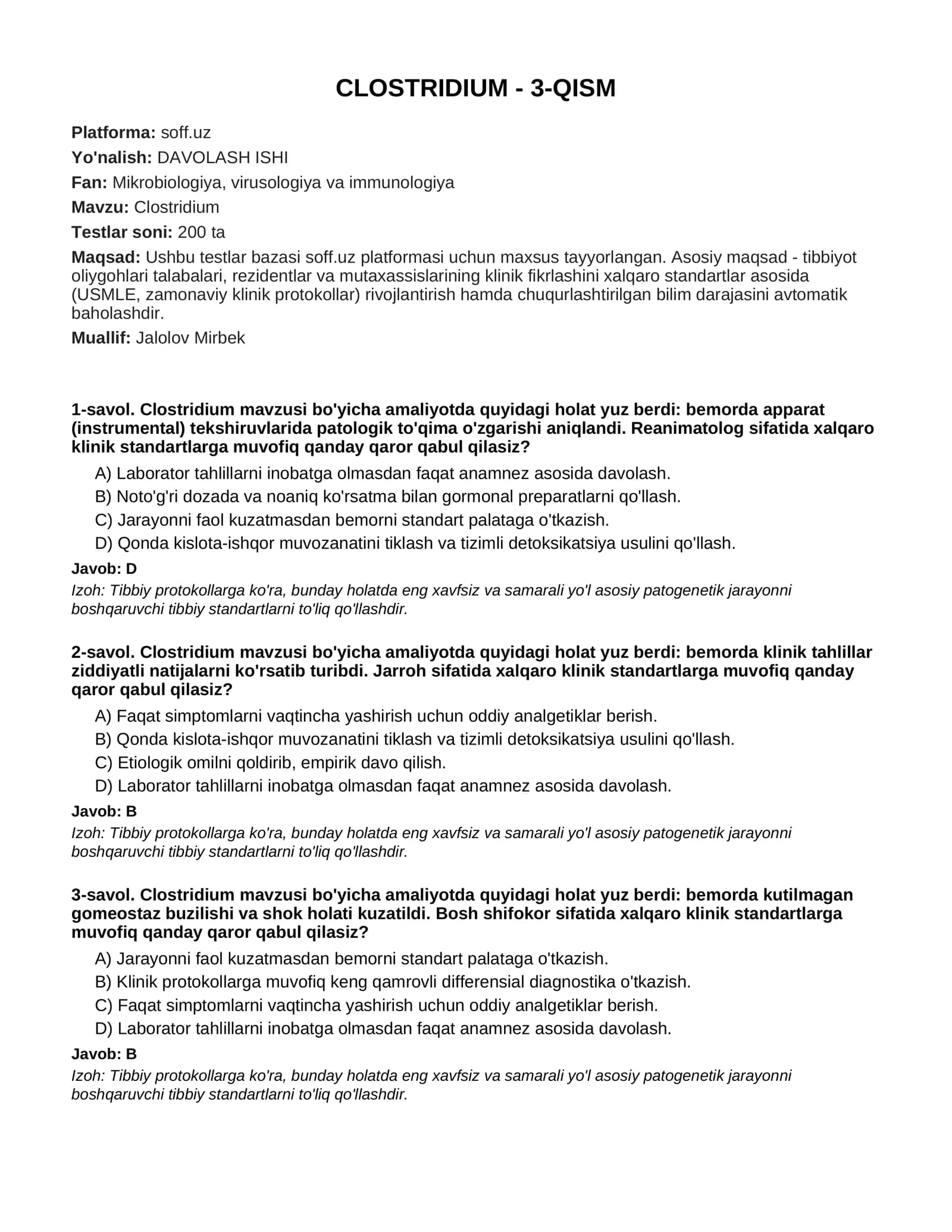 CLOSTRIDIUM - 3-QISM