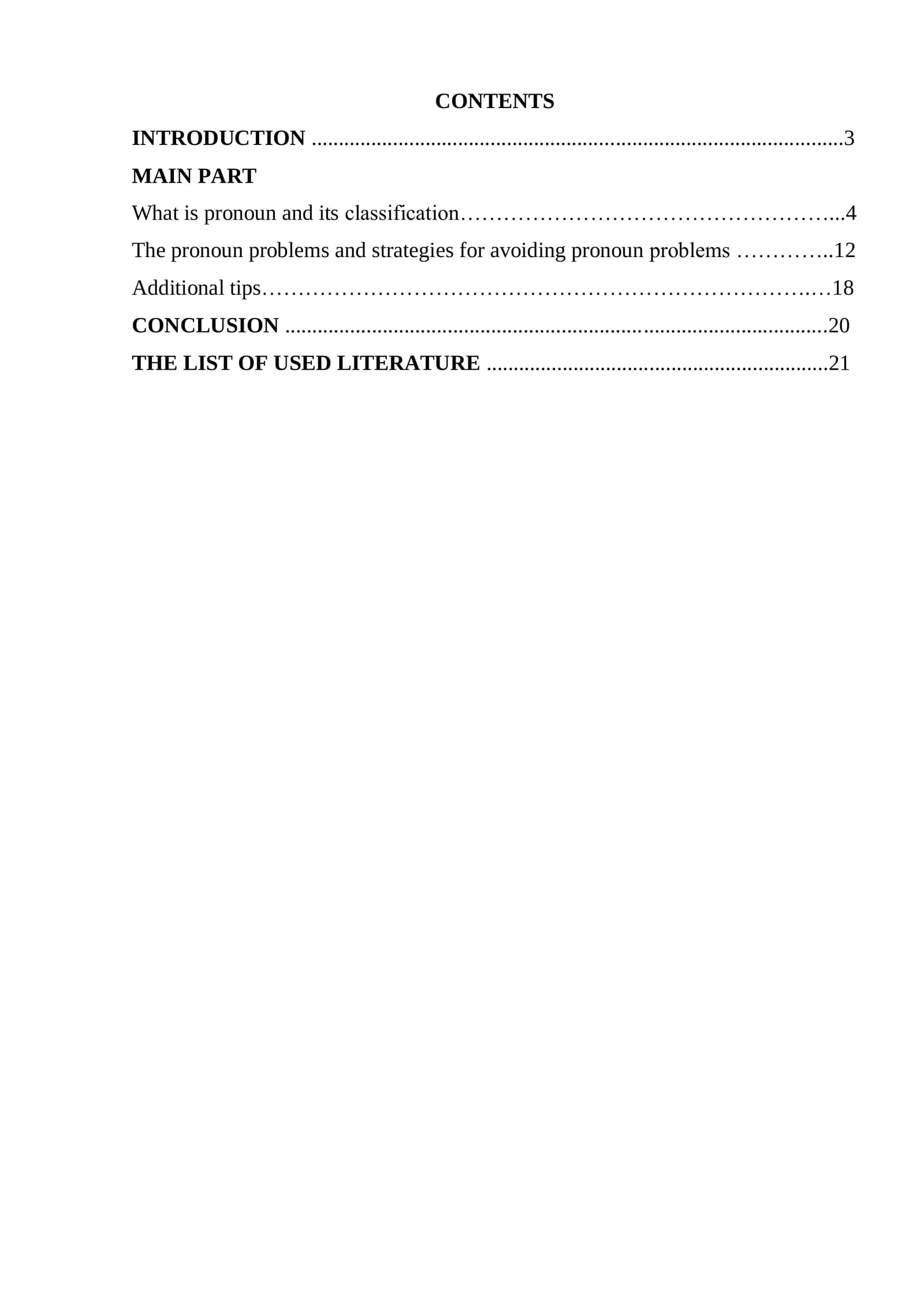 The Problems of Pronoun