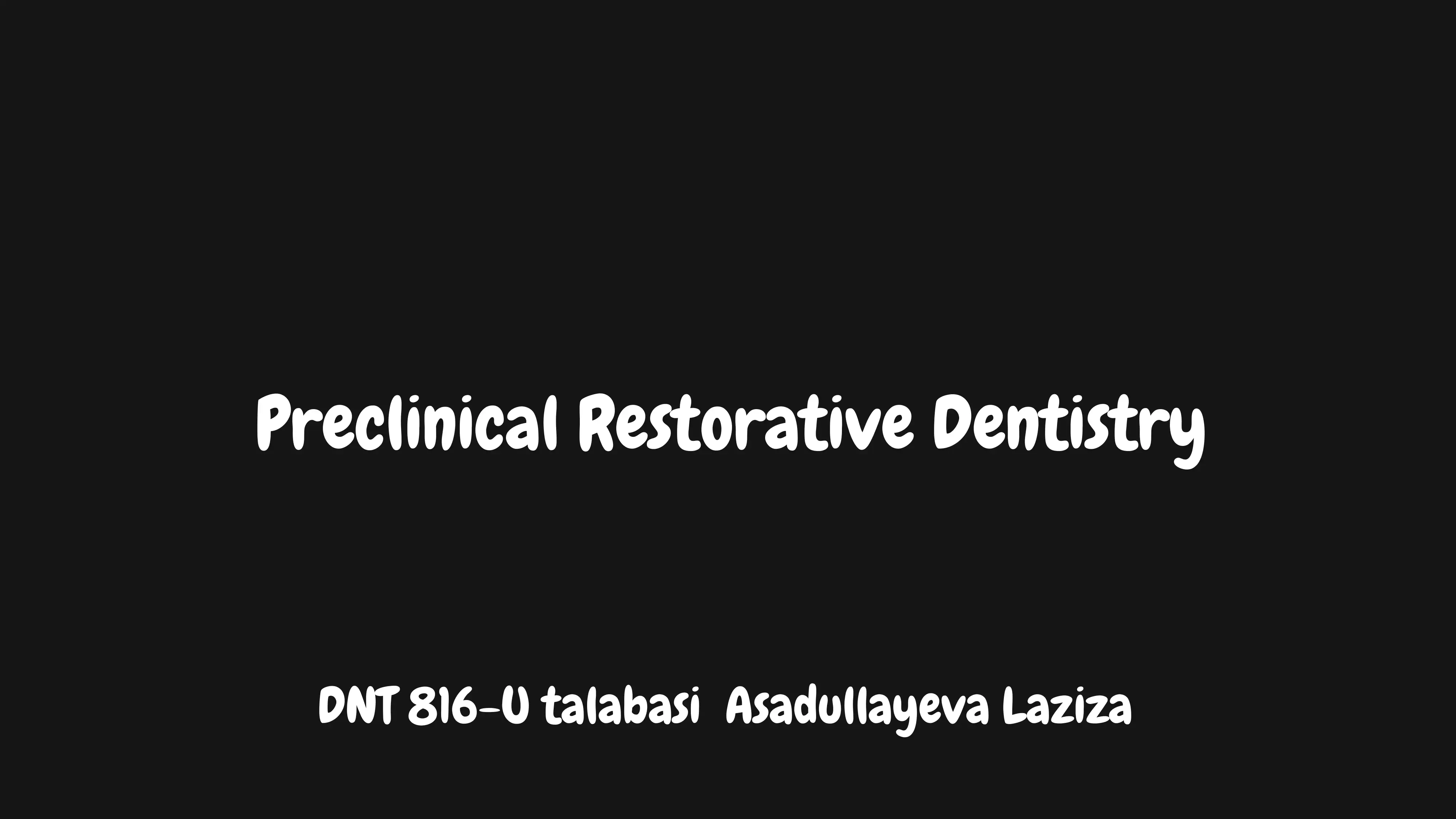 Preclinical Restorative Dentistry