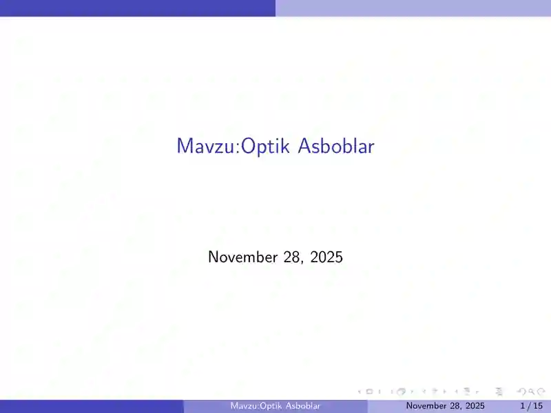 Optik Asboblar