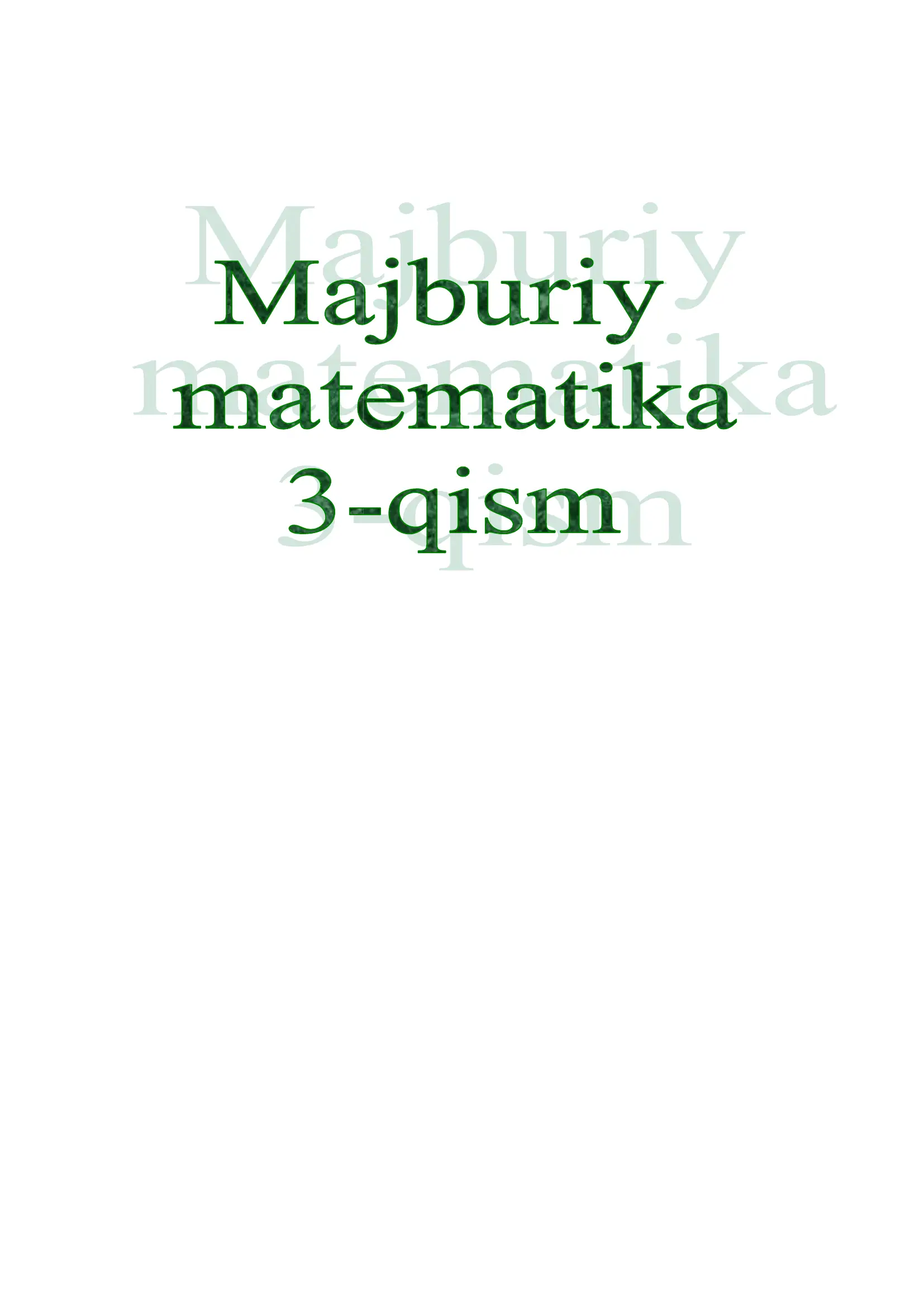 Majburiy matematikadan testlar
