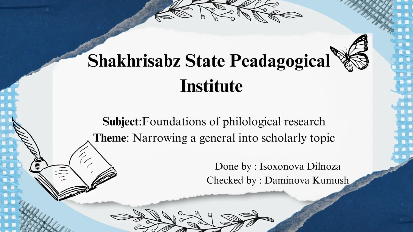 Narrowing a general into scholarly topic