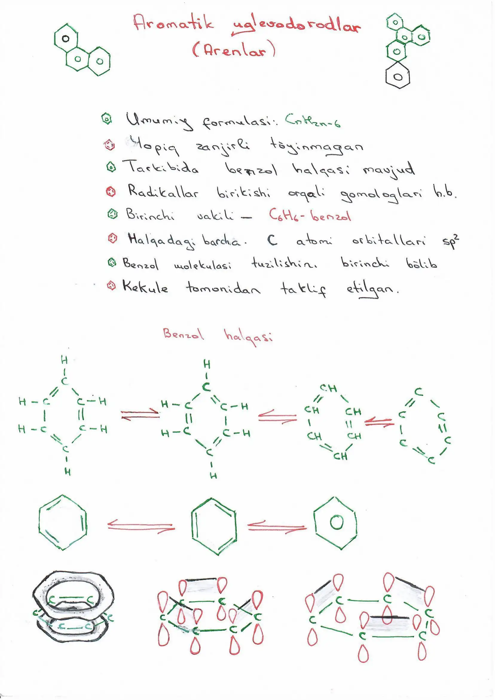 Aromatik uglevodorodlar.