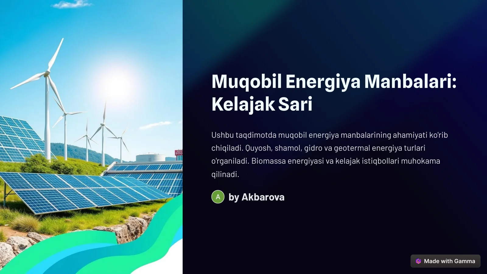 Muqobil Energiya Manbalari