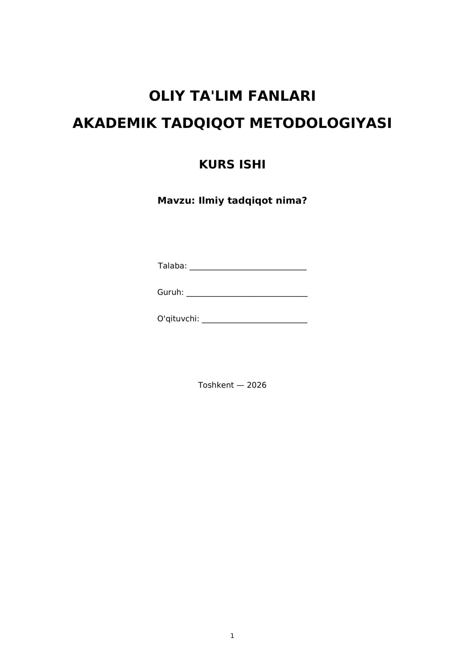 AKADEMIK TADQIQOT METODOLOGIYASI