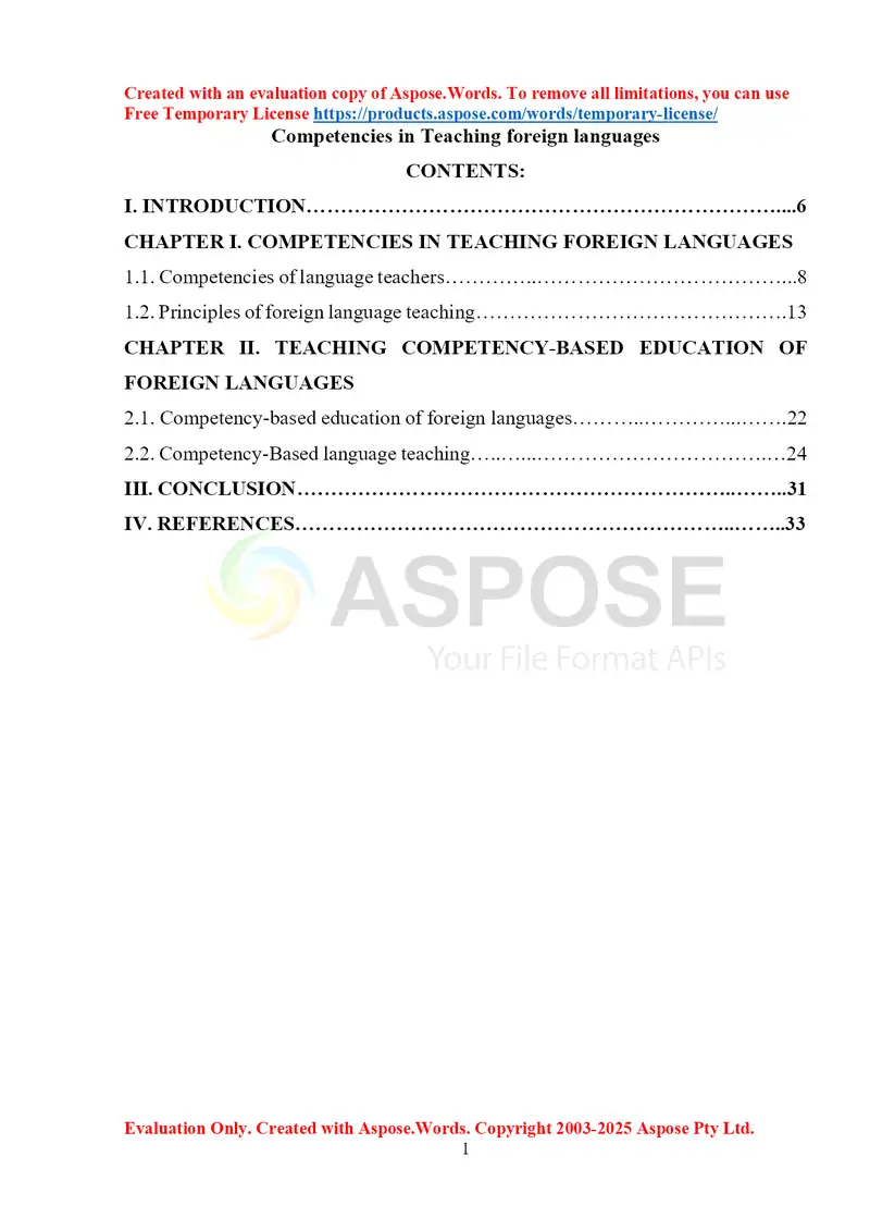 Competencies in Teaching Foreign Languages