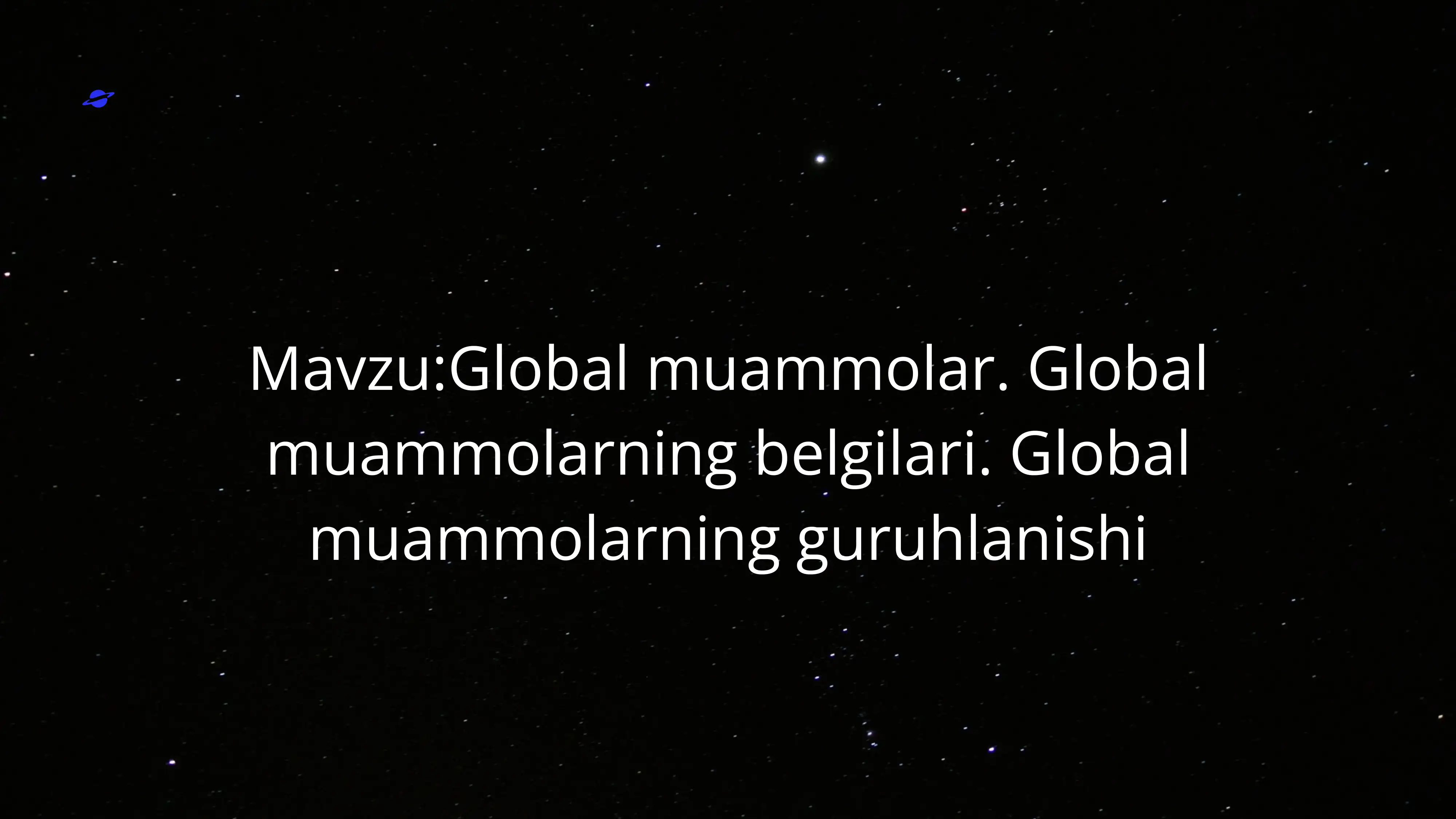 Global muammolar
