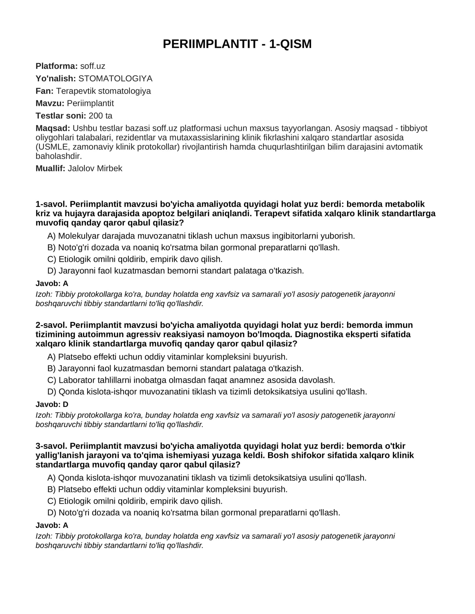 PERIIMPLANTIT - 1-QISM