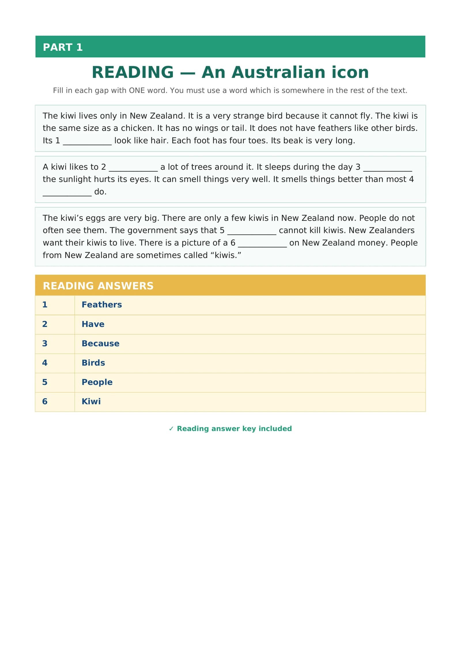 ingliz tili multilevel reading part 1