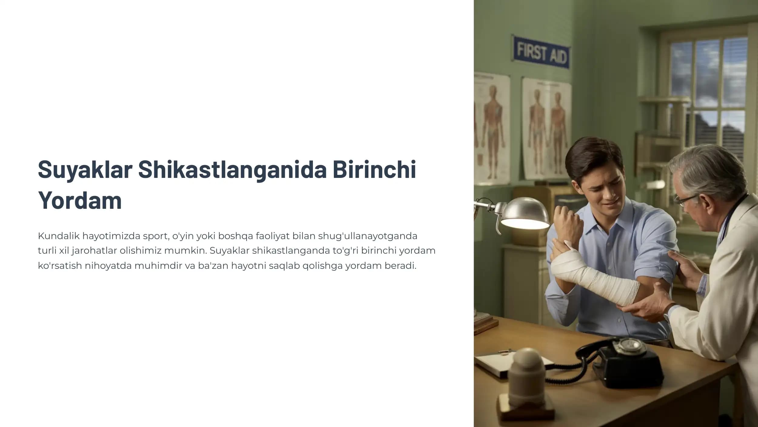 Suyaklar Shikastlanganida Birinchi Yordam