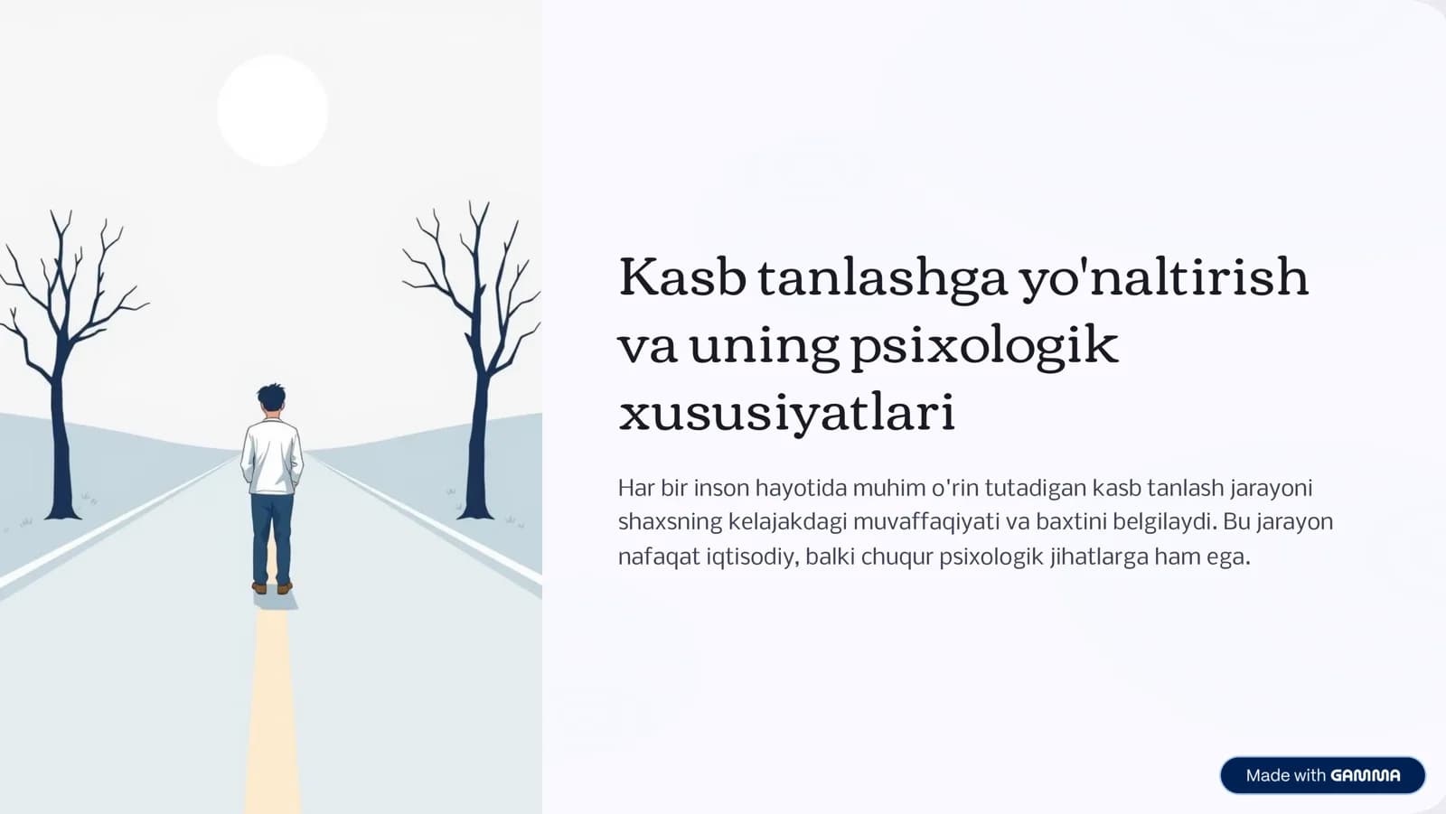 Kasb tanlashga yo'naltirish va uning psixologik xususiyatlari