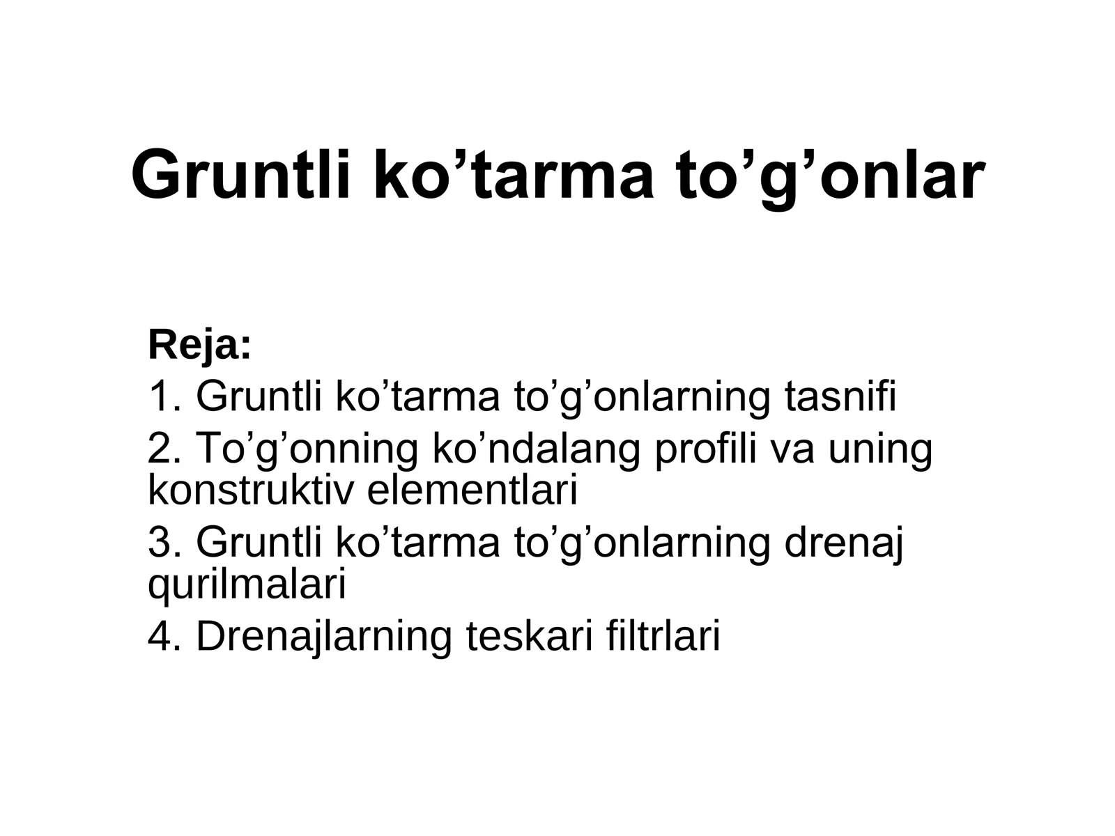 Gruntli ko’tarma to’g’onlar