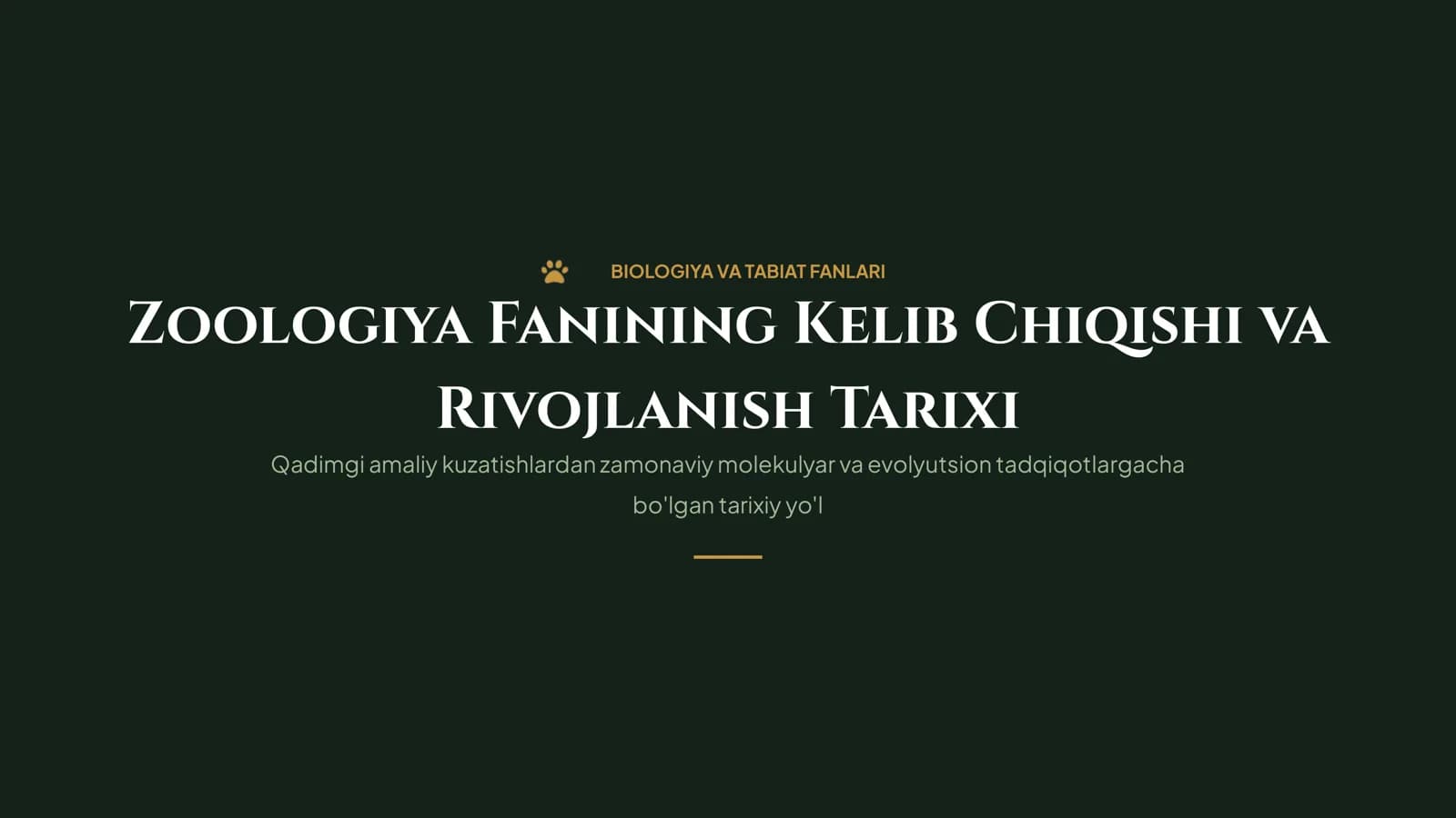 Zoologiya Fanining Kelib Chiqishi va Rivojlanish Tarixi