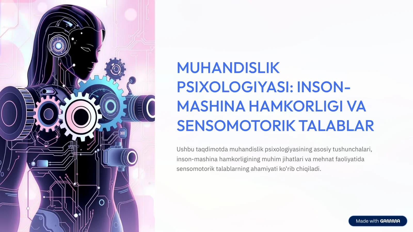 MUHANDISLIK PSIXOLOGIYASI