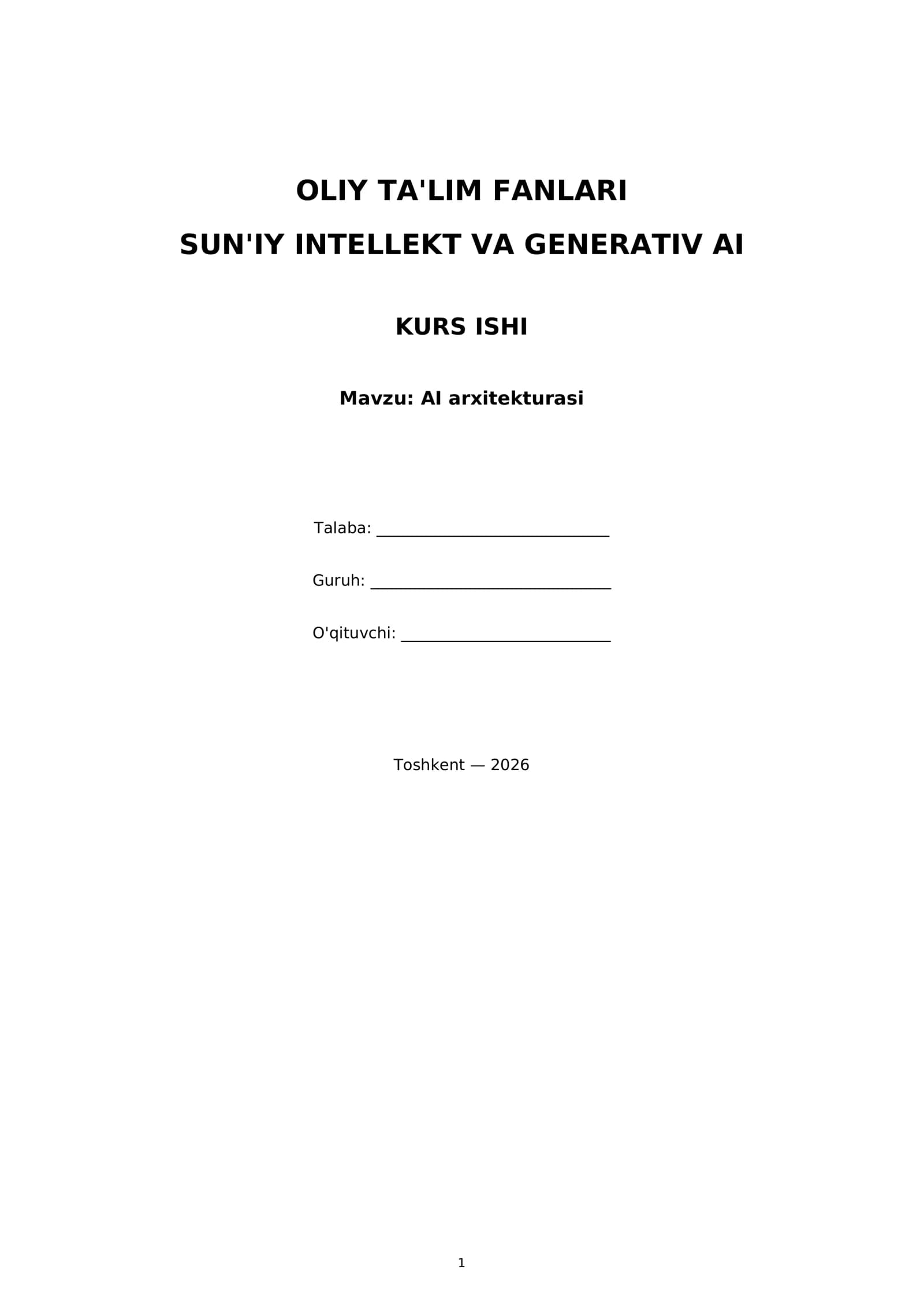 AI arxitekturasi