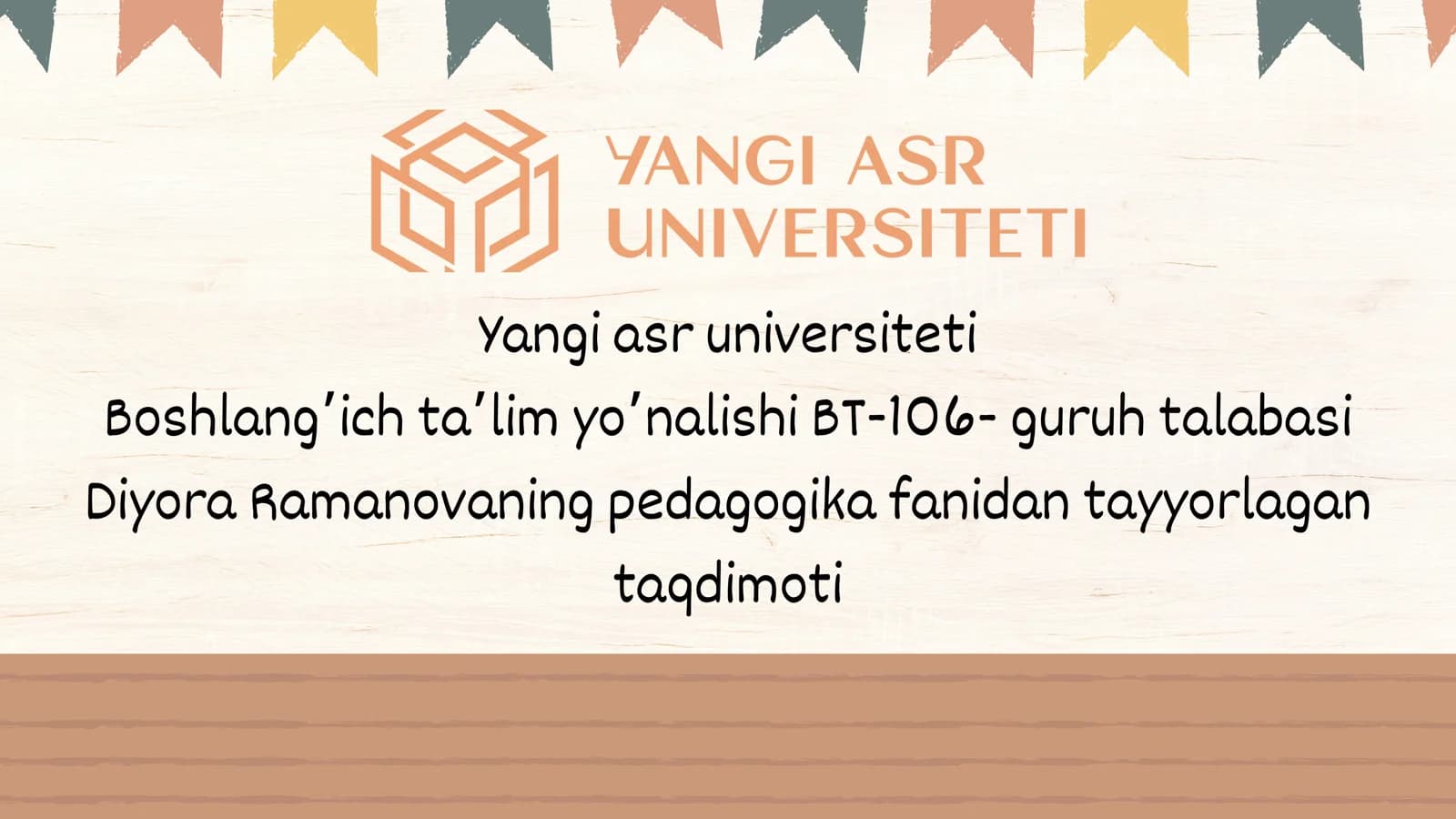 Boshlang’ich ta’lim yo’nalishi BT-106- guruh talabasi