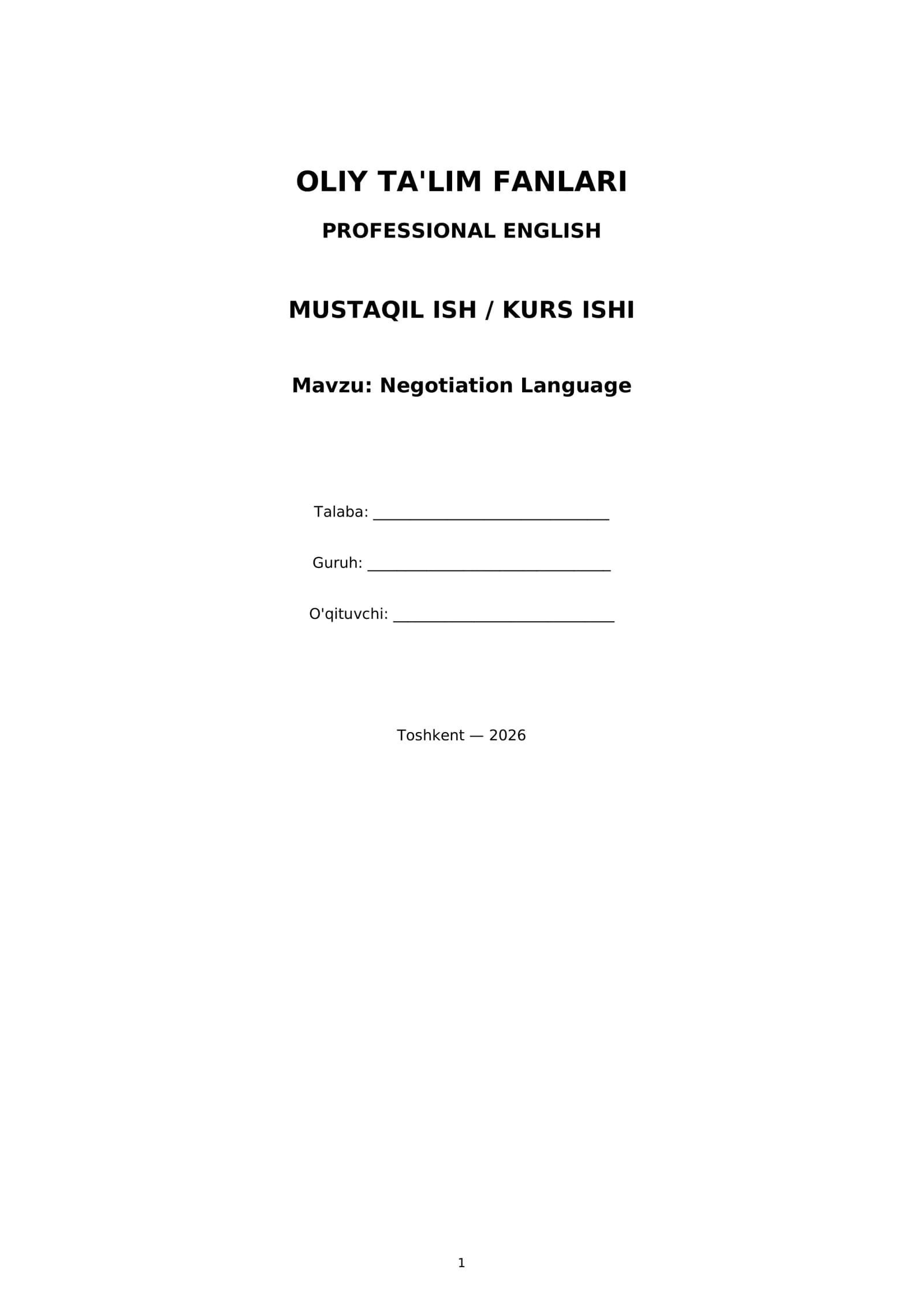 Negotiation Language