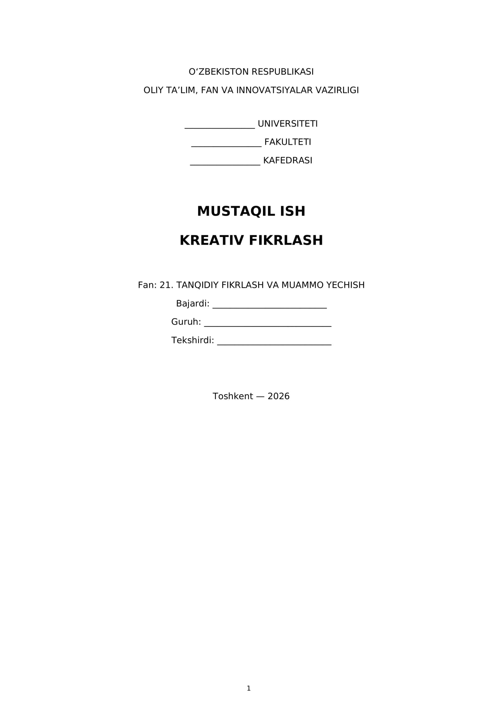 Kreativ fikrlash