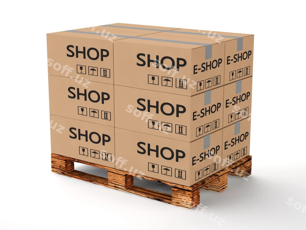 Pallet karton qutilari bilan | Pallet with cardboard boxes