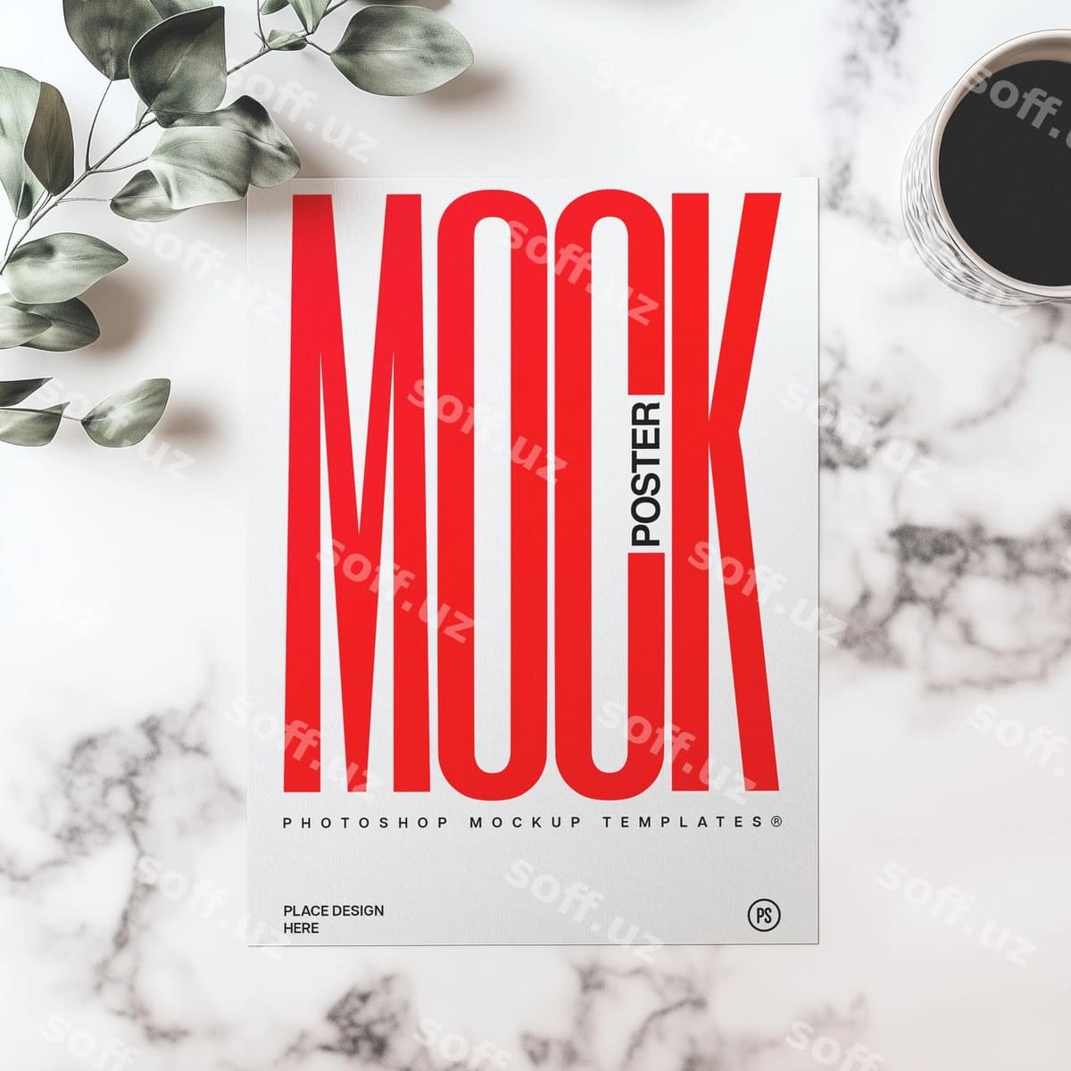 Qog'oz poster namuna psd | Paper poster mockup psd