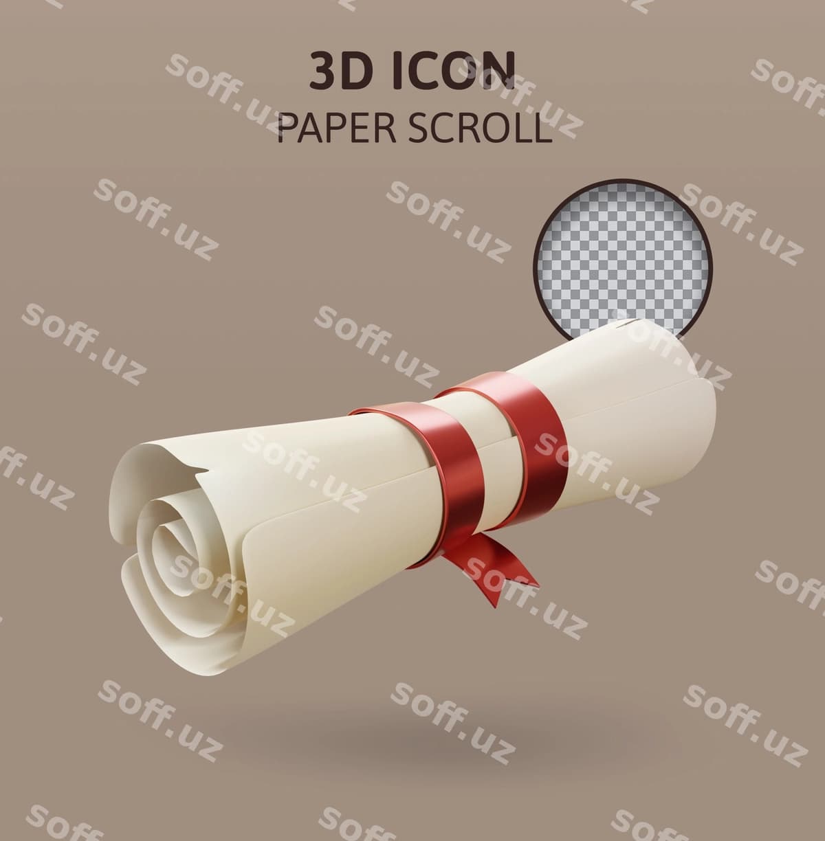 Qog'oz aylanmasi 3D render illustratsiyasi | Paper scroll 3d rendering illustration
