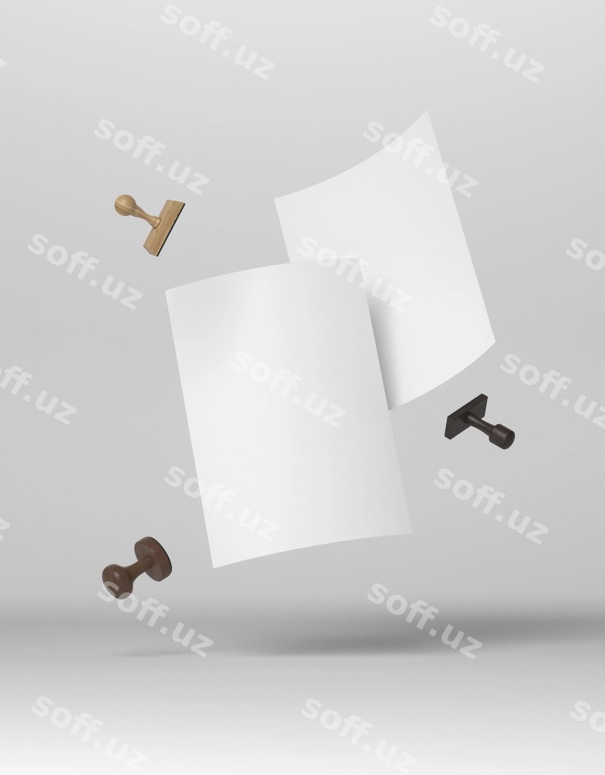 Qog'oz muhri soxta kompozitsiya | Paper seal mock up composition