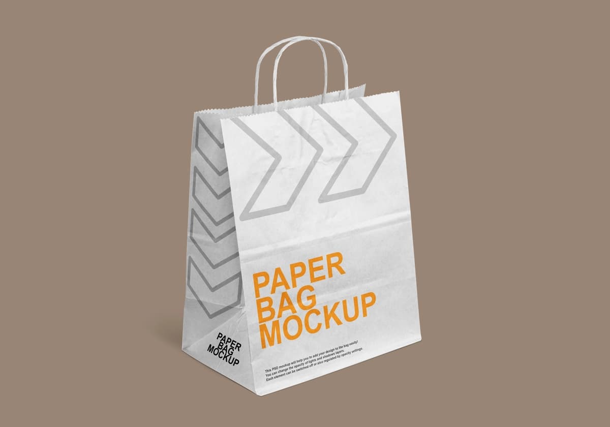 Xarid qilish uchun qog'oz sumka maketi | Shopping paper bag mockup