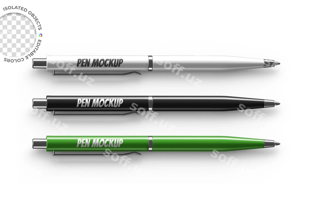 Izolyatsiya qilingan qalam maketi | Pen mockup isolated