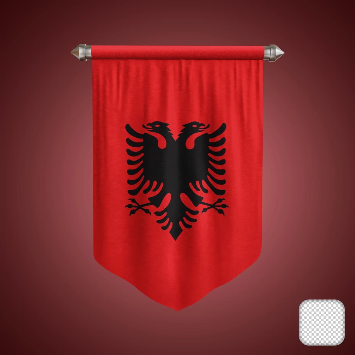Albaniya bayrog'i 3D tasviri | Pennant albania flag 3d illustration