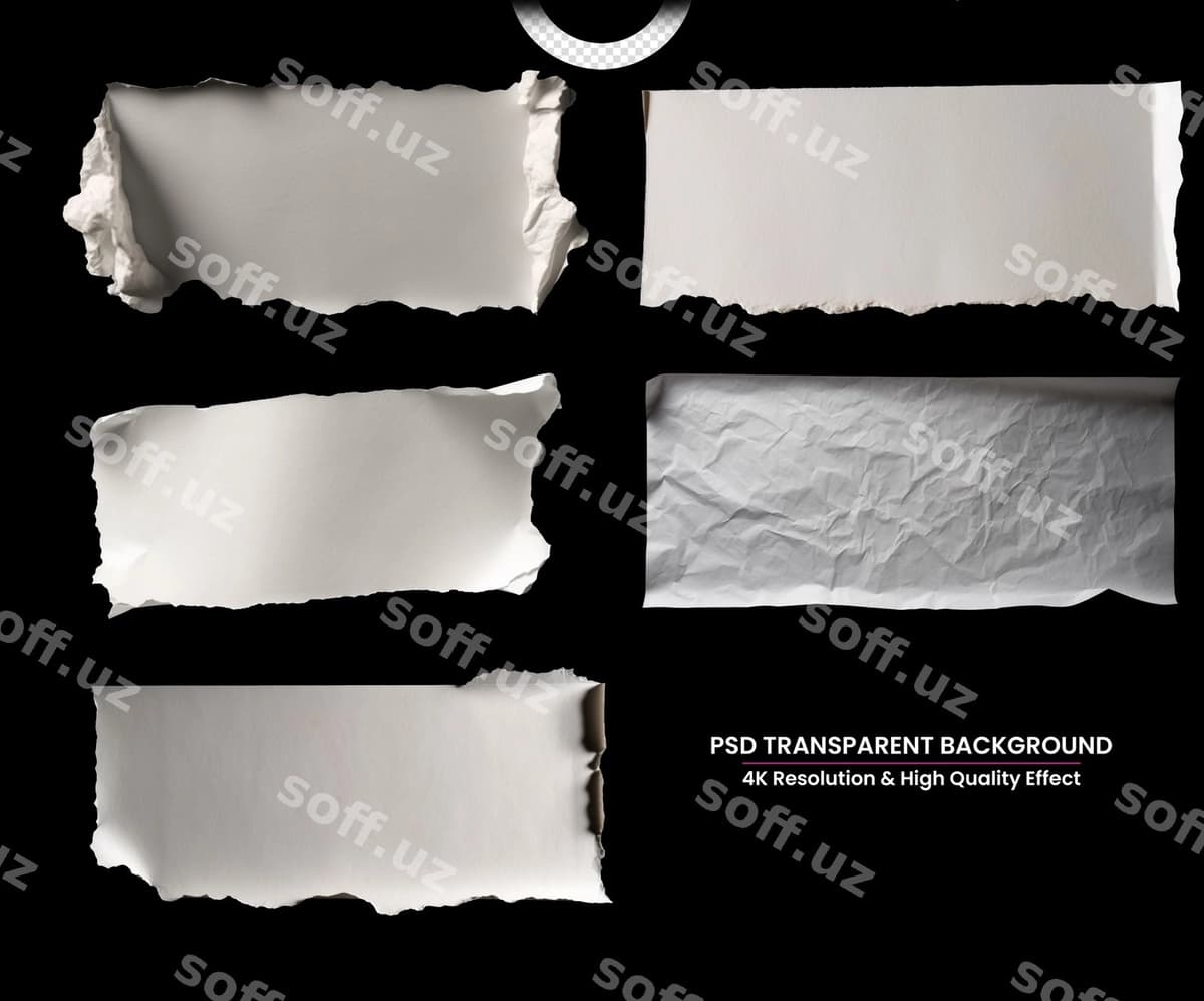 Sirilgan varaq qismlari odiy fonda | Pieces torn paper plain background