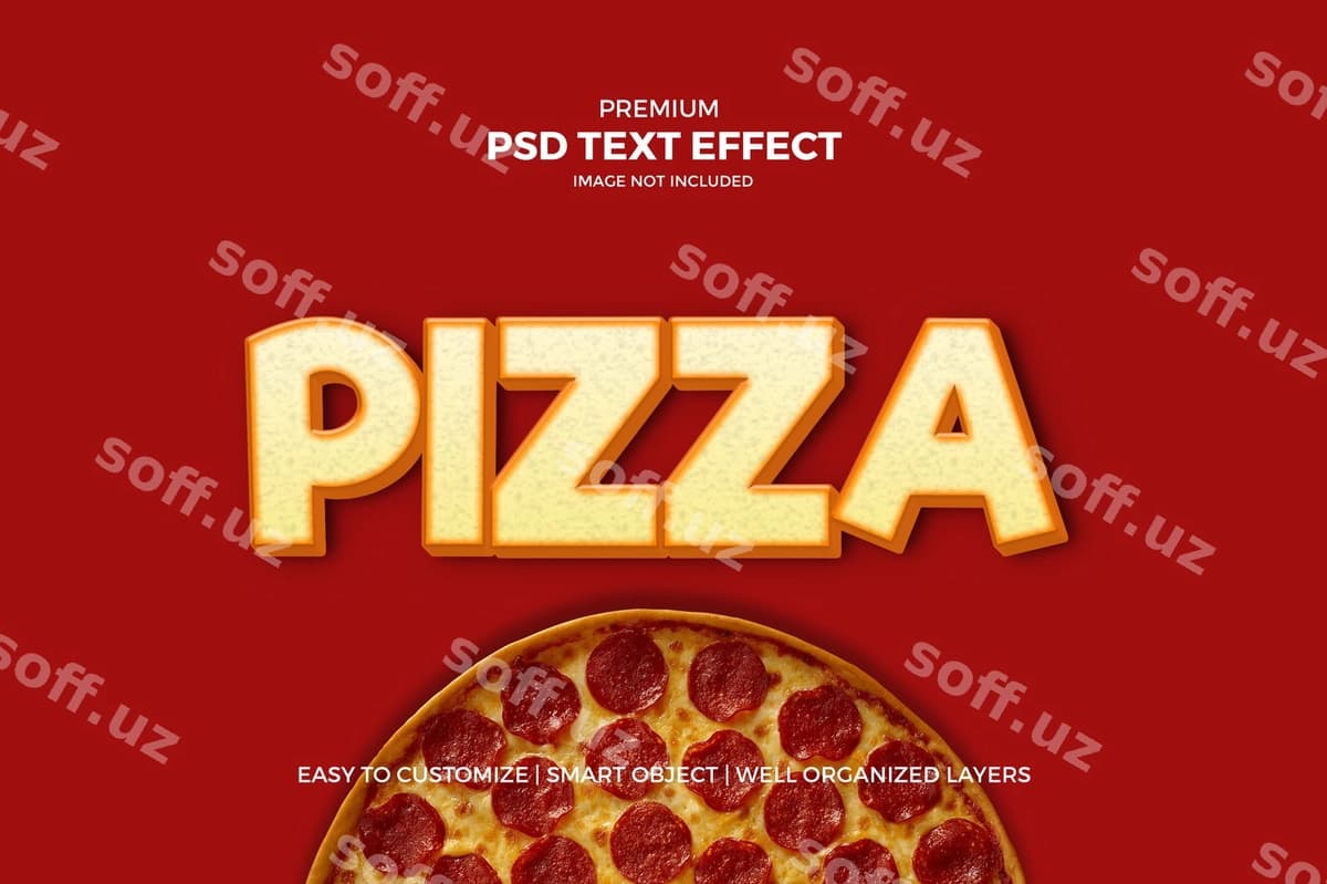 Pitsa matn effekti | Pizza text effect